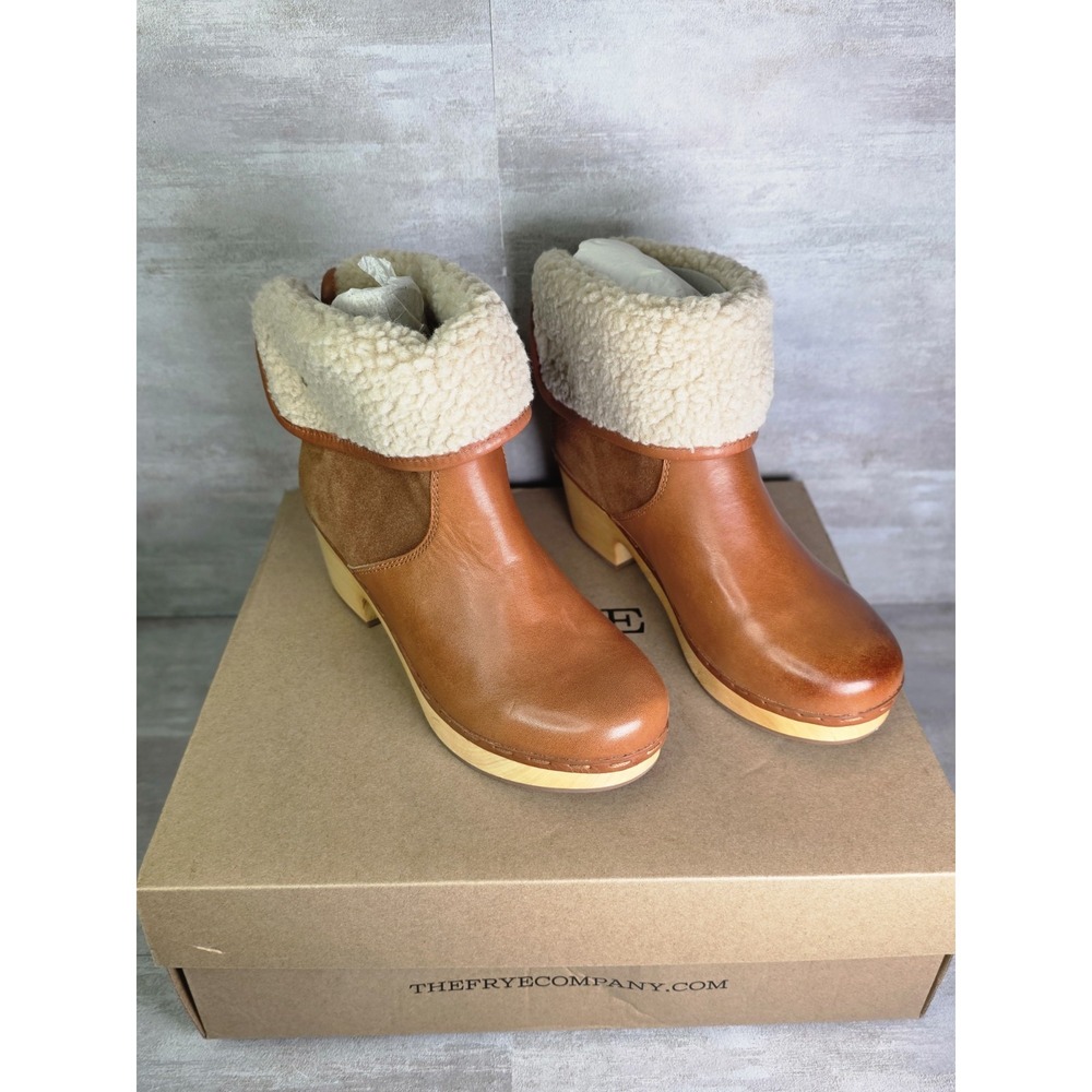 The Frye and Co. Women's Odessa Cuff Ankle Boots Size 8 Leather Caramel Brown
